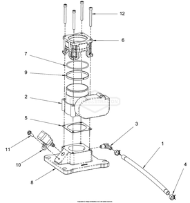 Engine Group - Throttle Mixer Diagram and Parts List for 076660-01  Briggs and Stratton Generator